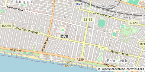 Map of Hove, East Sussex