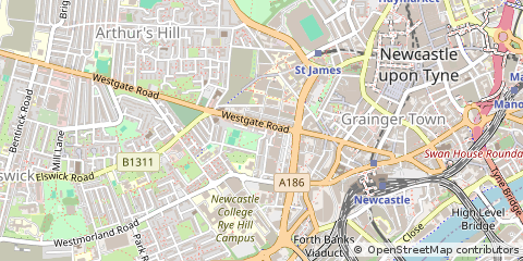 Map of Newcastle Upon Tyne