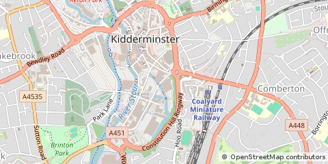 Map of Kidderminster, Worcestershire