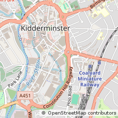Map of Kidderminster, Worcestershire