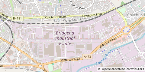 Map of Bridgend, MID Glamorgan