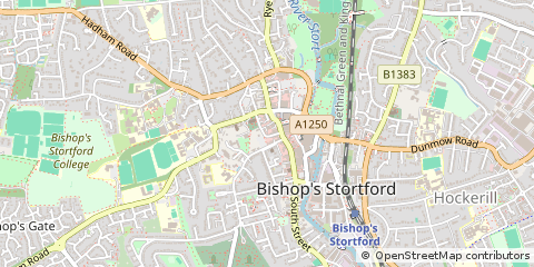 Map of Bishop's Stortford, Hertfordshire