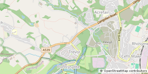 Map of Trevor, Clwyd