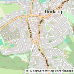 Map of Dorking, Surrey