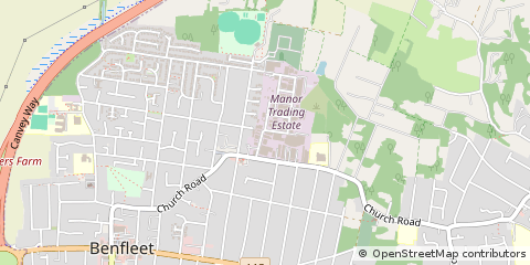 Map of Church Road Thundersley, Essex
