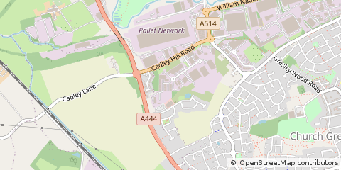 Map of Swadlincote, Deryshire