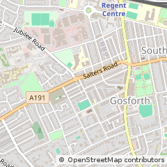 Map of Newcastle Upon Tyne, Tyne and Wear