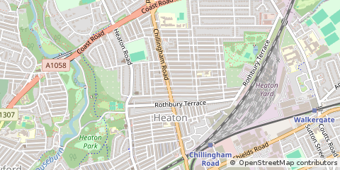 Map of Newcastle Upon Tyne, Tyne and Wear