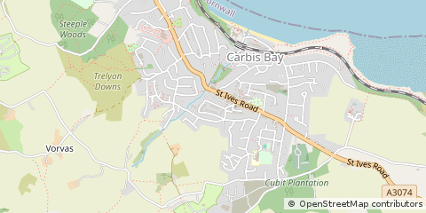 Map of ST. Ives, Cornwall