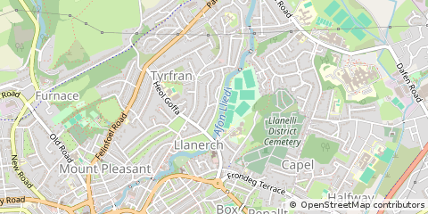 Map of Llanelli, Camarthenshire