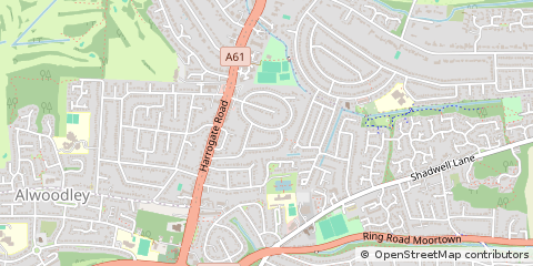 Map of Leeds, West Yorkshire