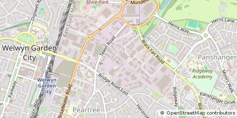 Map of Welwyn Garden City
