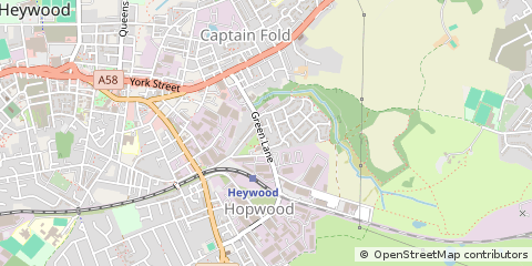 Map of Heywood, Lancashire