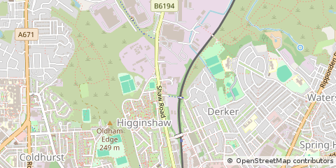 Map of Oldham, Lancs