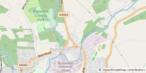 Map of Bridgend, MID Glamorgan