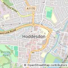 Map of Hoddesdon, Hertfordshire