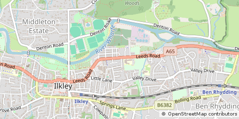 Map of Ilkley, West Yorkshire
