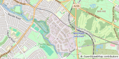 Map of Mitcham, Surrey