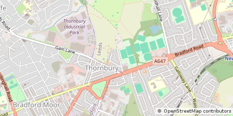 Map of Bradford, West Yorkshire
