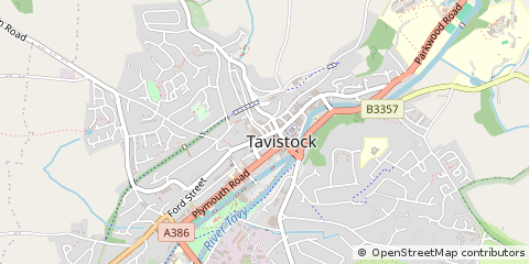 Map of Tavistock, Devon