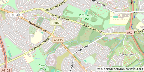 Map of Sheffield, South Yorkshire