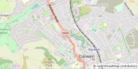 Map of Darwen, Lancashire