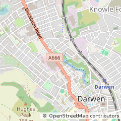 Map of Darwen, Lancashire