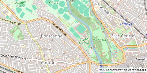 Map of Cardiff, South Glamorgan