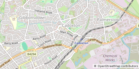 Map of Barry, Vale of Glamorgan