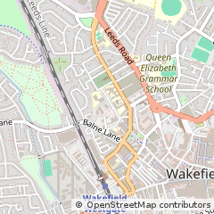Map of Wakefield, West Yorkshire
