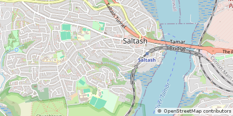 Map of Saltash, Devon