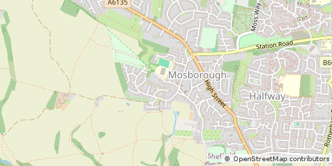 Map of Sheffield, South Yorkshire