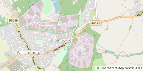 Map of Chesterfield, Derbyshire