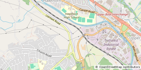 Map of Pontypridd, MID Glamorgan