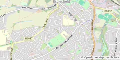 Map of Sheffield, South Yorkshire