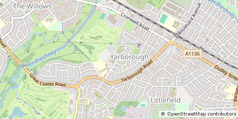 Map of Grimsby, N E Lincs