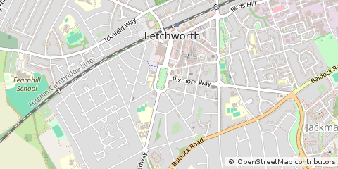 Map of Letchworth Garden City, Herts