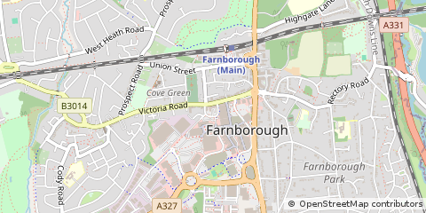 Map of Farnborough, Hampshire