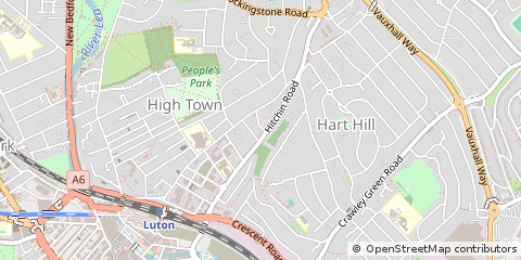 Map of Luton, Bedfordshire