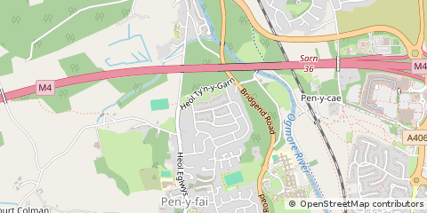 Map of Bridgend