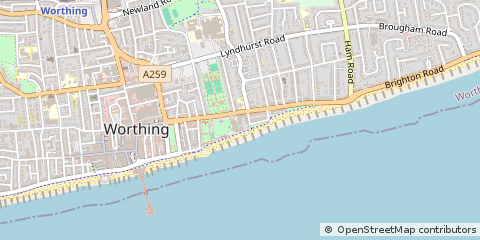 Map of Worthing, East Sussex