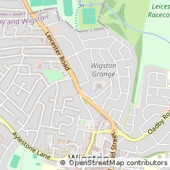 Map of Wigston Fields, Leicestershire