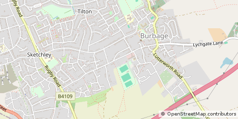 Map of Burbage, Leicestershire