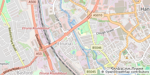 Map of Stoke-on-Trent, Staffordshire