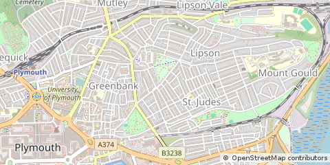 Map of Plymouth, Devon