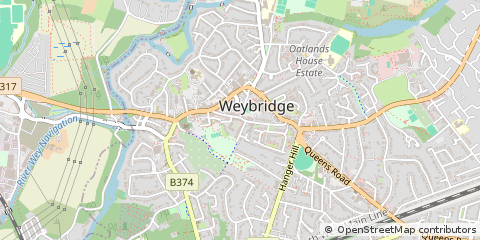 Map of Weybridge, Surrey