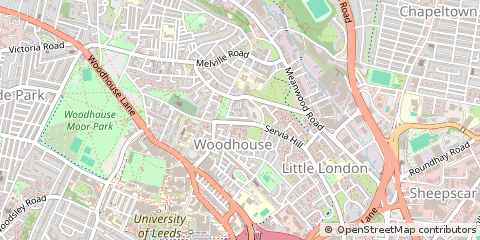 Map of Servia Hill Leeds, West Yorkshire