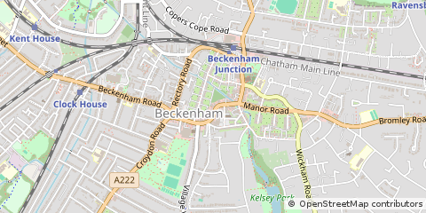 Map of Beckenham, Kent