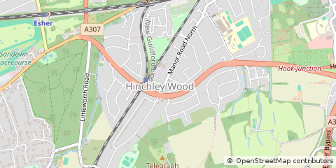 Map of Esher, Surrey