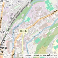 Map of Huddersfield, West Yorkshire